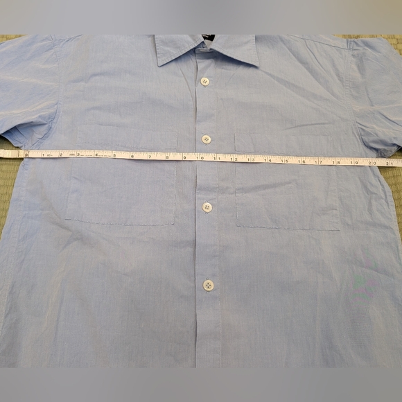 Arpenteur Short Sleeve Stereo Overshirt Blue Men's Size Small Made in France - Picture 4 of 5